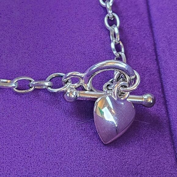 💜Premier "Luv It" Silver Plated Heart Shaped Anklet - Picture 8 of 11